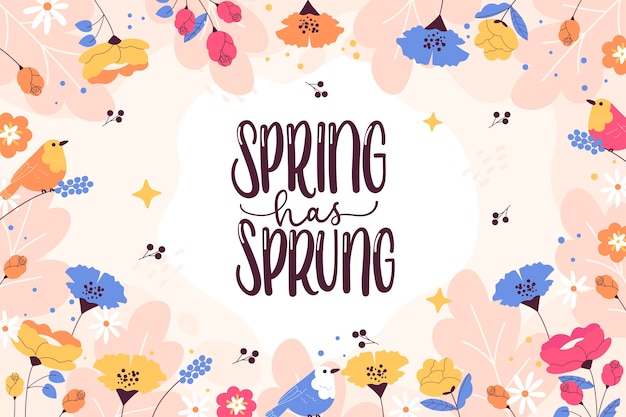 Flat floral spring background