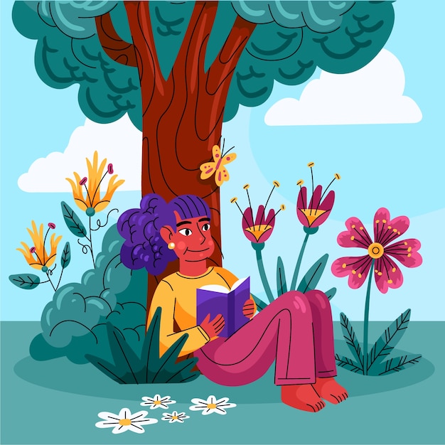 Flat floral spring illustration