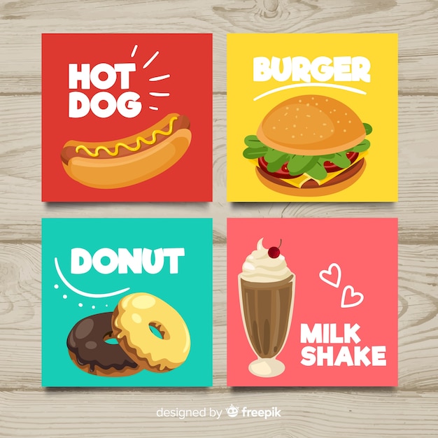 Flat food card collection