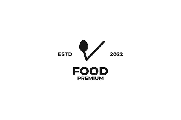 Flat food check logo design vector illustration