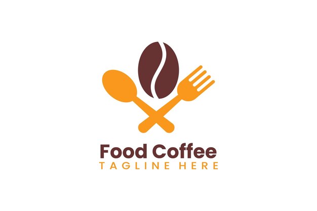 Flat food coffee logo template vector illustration