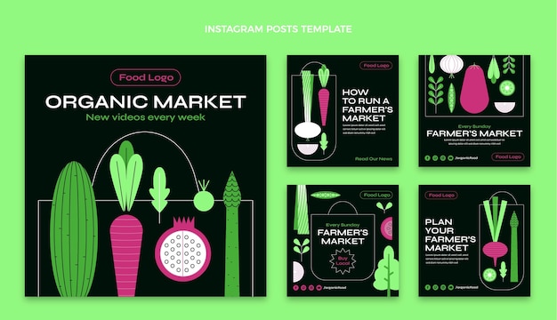 Flat food design template ig post