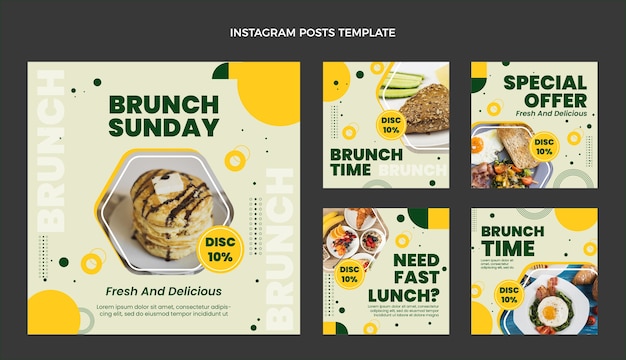 Flat food instagram posts collection