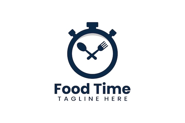 Flat food time logo template vector illustration