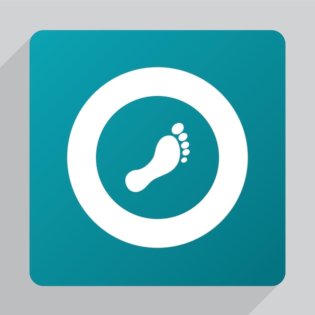 Flat Foot icon, white on green background