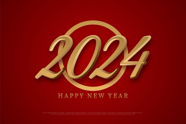 flat frame for 2024 new year celebration number logo number