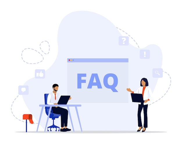 Flat frequently asked questions concept