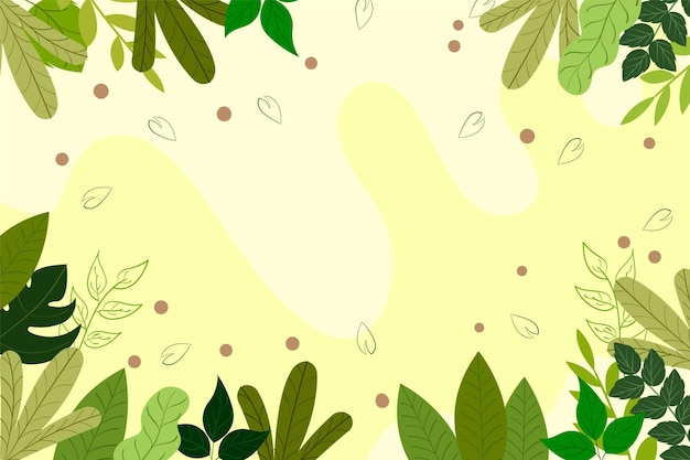 Flat fresh leaf background design