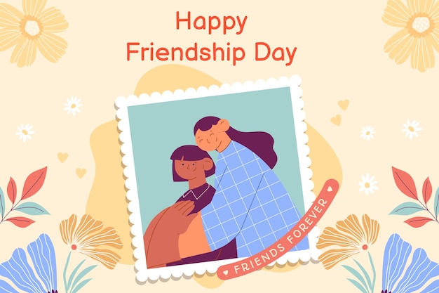 Flat friendship day background