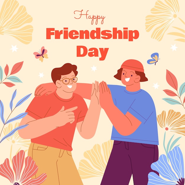 Flat friendship day illustration