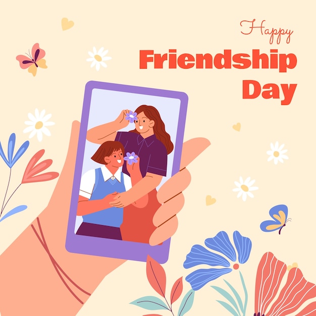 Flat friendship day illustration