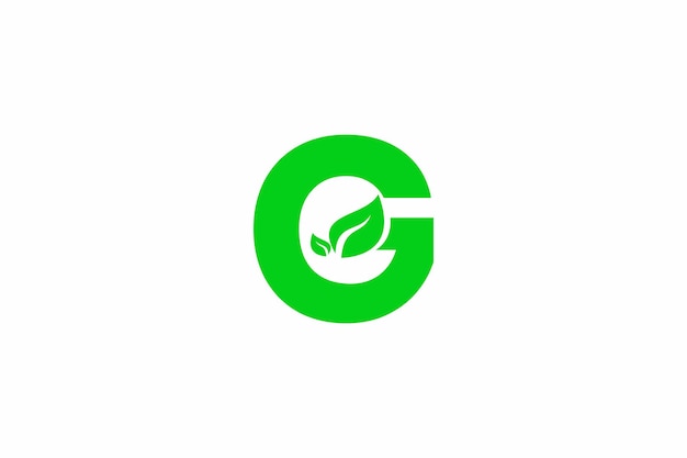 Flat G with leaf logo design