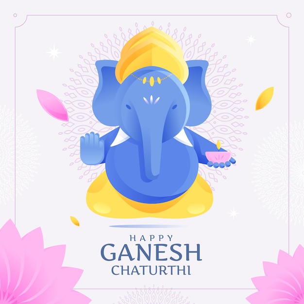 Flat ganesh chaturthi background