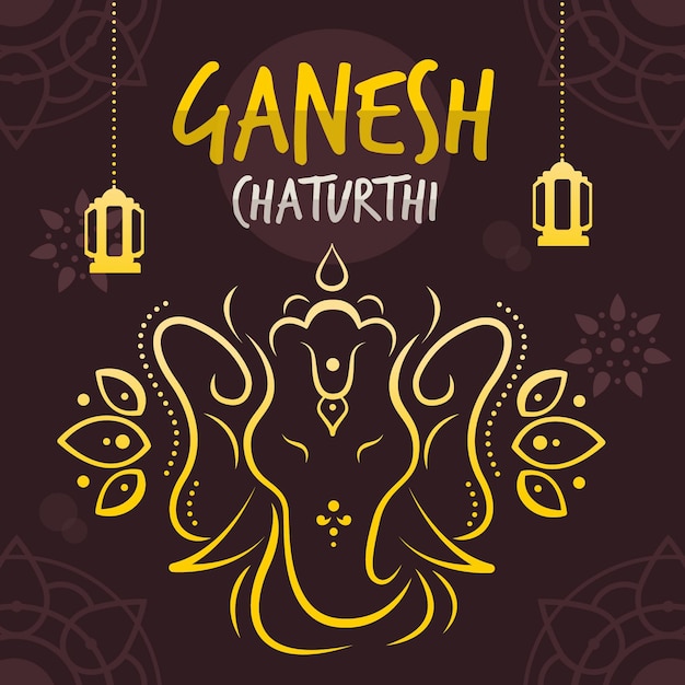 Flat ganesh chaturthi concept