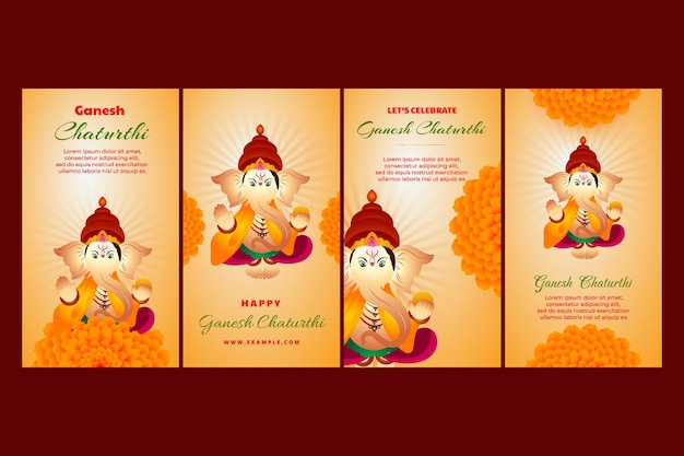 Flat ganesh chaturthi instagram stories collection