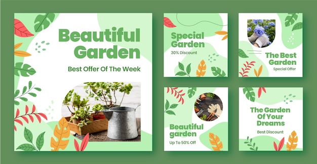 Flat gardening instagram posts collection