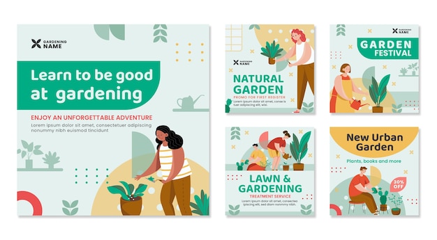 Flat gardening instagram posts collection