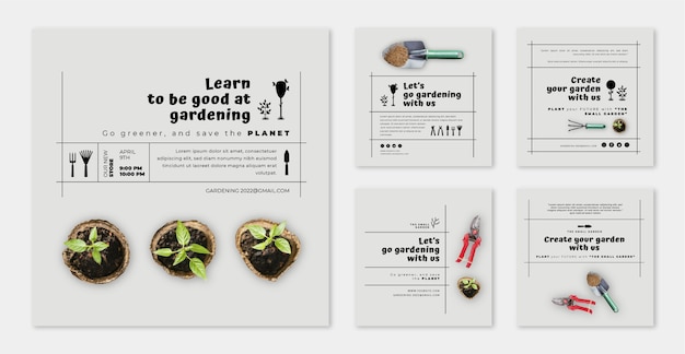 Flat gardening instagram posts collection