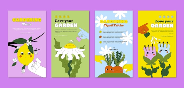 Flat gardening instagram stories collection