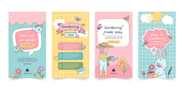 Flat gardening instagram stories collection