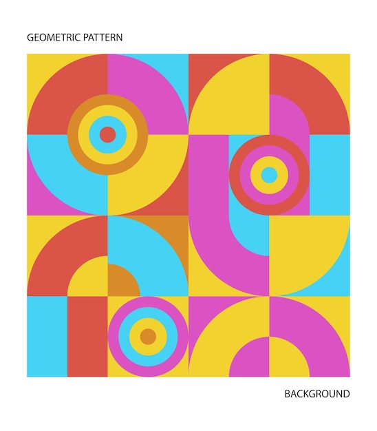 Flat geometric background Bauhaus pattern