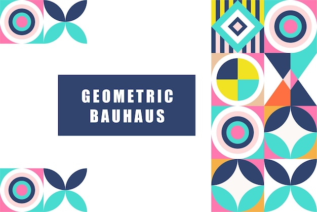 Flat geometric bauhaus background