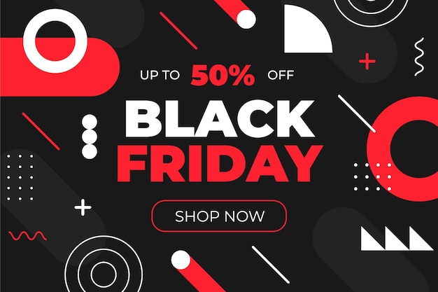 Flat geometric black friday background