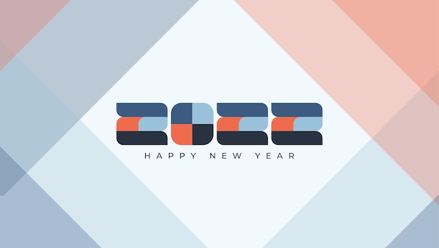 Flat geometric design new year 2022