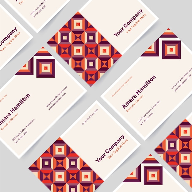 Flat geometric horizontal business card template