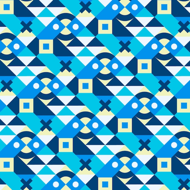 Flat geometric mosaic pattern design