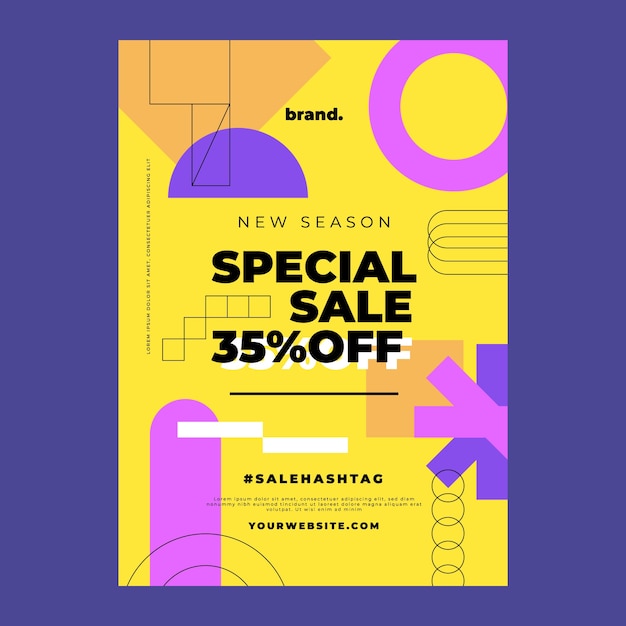 Flat geometric sales flyer