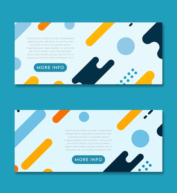 Vector flat geometric shapes banner set design template