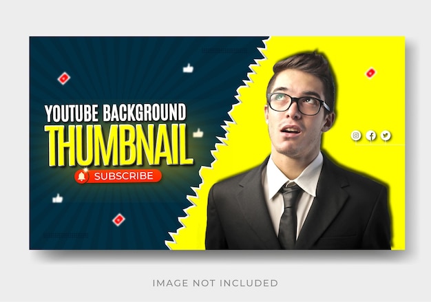 Vector flat geometric you tube thumbnail modern youtube thumbnail with flat art background