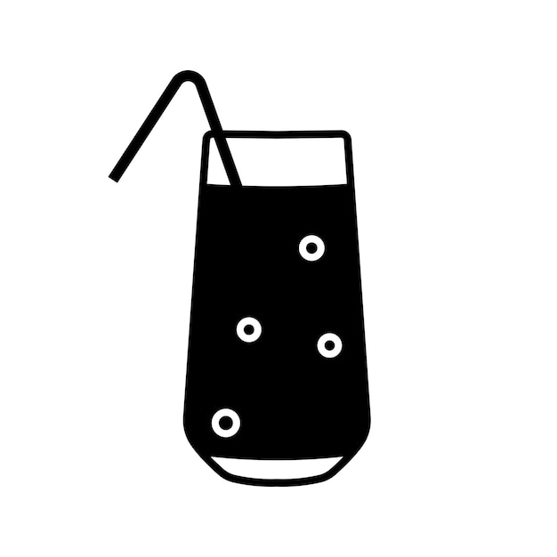 Flat glass juice icon for concept design