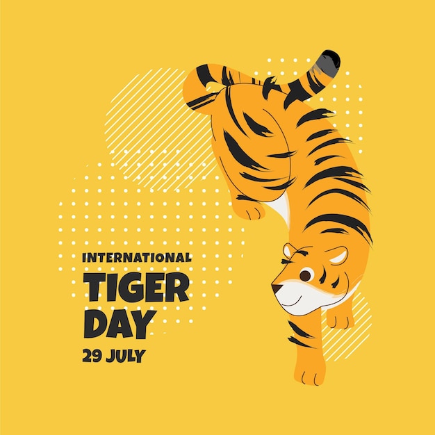 Flat global tiger day illustration