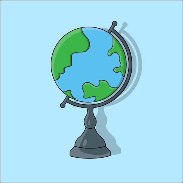 Flat Globe of earth illustration