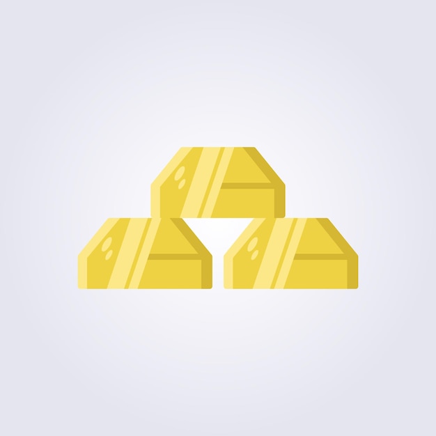 Vector flat gold bars icon logo vector illustration design gold bricks icon