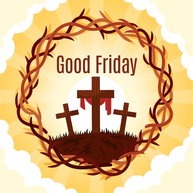 Flat good friday illustration