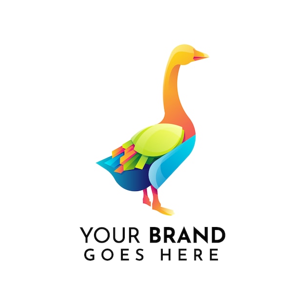 Flat goose logo template