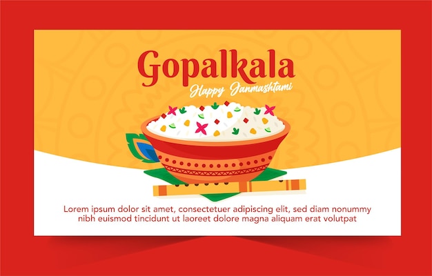 Flat gopalkala illustration for banner design