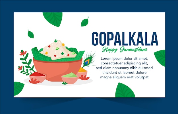 Flat gopalkala illustration for banner design