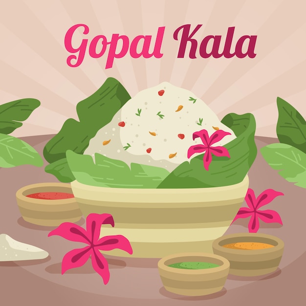 Flat gopalkala illustration