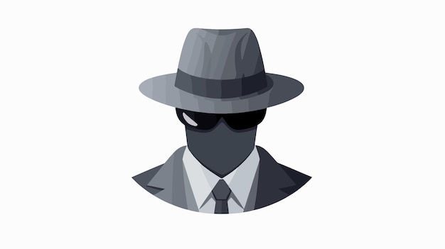 Vector flat gray spy raster icon for graphic designers