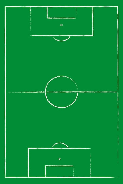 Flat green field football grass Soccer field with line template Vector stadium