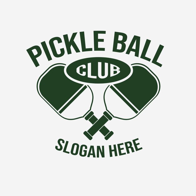 Vector flat green pickleball logo template