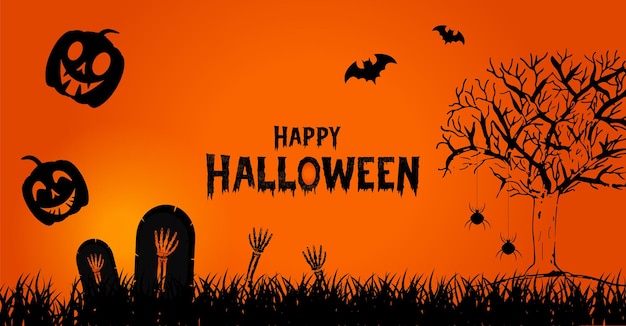 Flat halloween background illustration