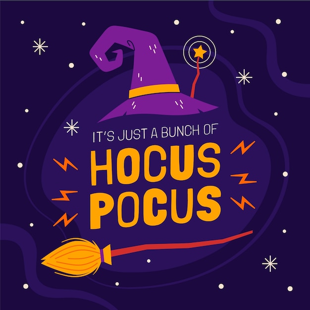 Vector flat halloween hocus pocus illustration