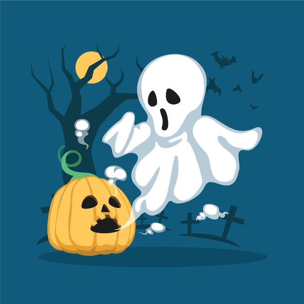 Flat halloween illustration