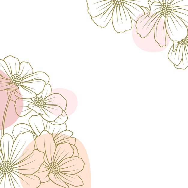 Flat hand drawn floral background