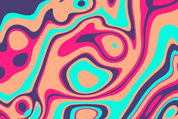 Flat-hand drawn vivid colored groovy background